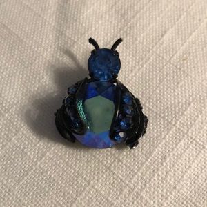 Weiss blue bumble bee brooch